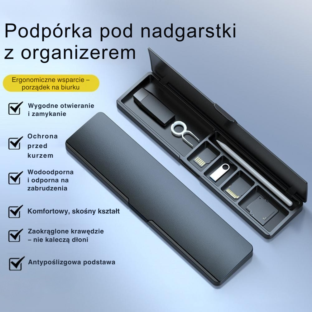 FocusPad™ | Ergonomiczna podpórka pod nadgarstek z organizerem